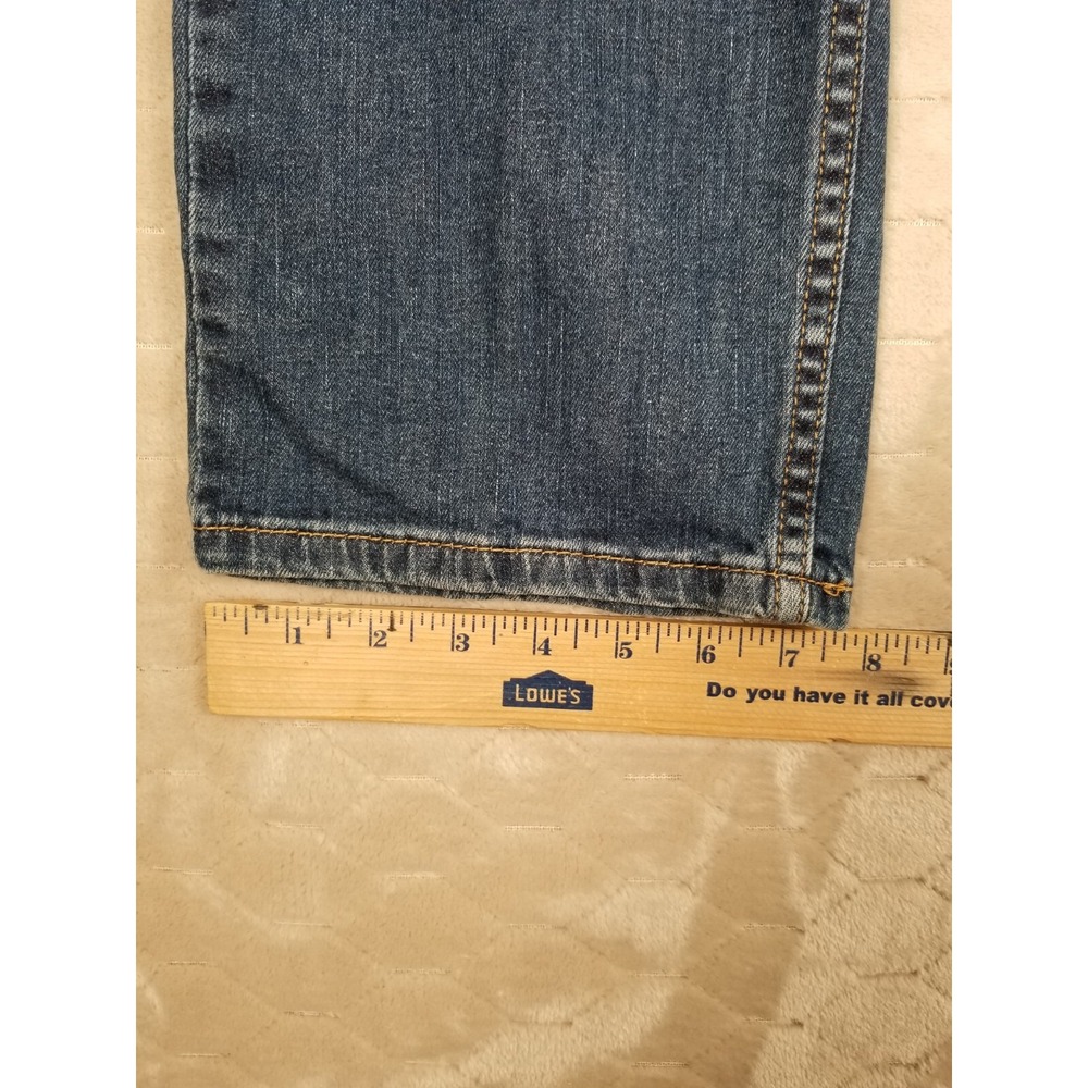 Levis 505 Straight Leg Medium Wash Jeans Fades Tag 36x32 Fits 36x31 See Pics - Picture 11 of 16